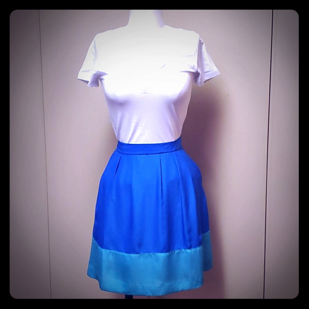 J crew teal and royal blue skirt
